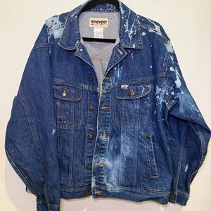 Wrangler Distressed Blue Denim Jacket